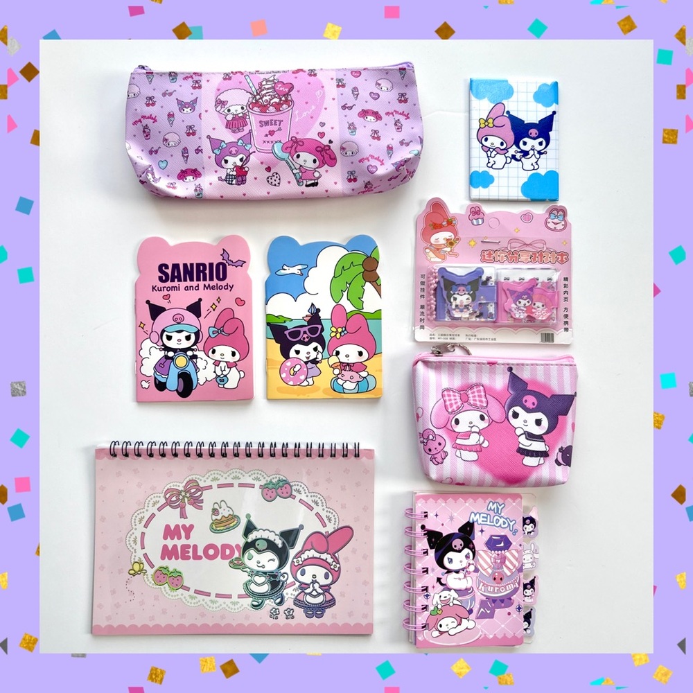💜(KUR331) Kuromi & My Melody 8-Piece Fun Bundle!